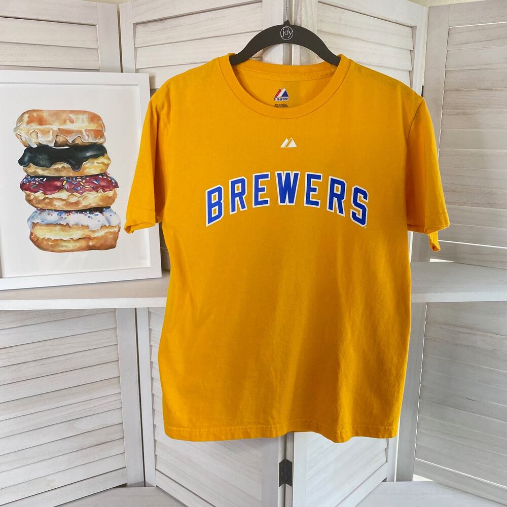 Milwaukee Brewers Ryan Braun yellow t shirt